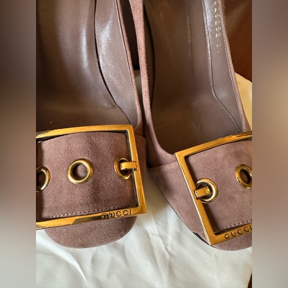 Gucci Kesha Buckle Block Heels - Picture 2 of 7